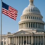 Het Capitool in Washington bij helder daglicht, symbool voor de vertraagde Amerikaanse cryptowet CLARITY Act