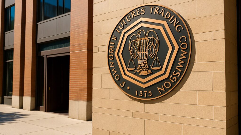 Gevel van het CFTC-gebouw met een geopende zijdeur, symbool voor de nieuwe vrijstelling