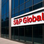 Gevel van een gebouw met het herkenbare logo van S&P Global bij helder daglicht